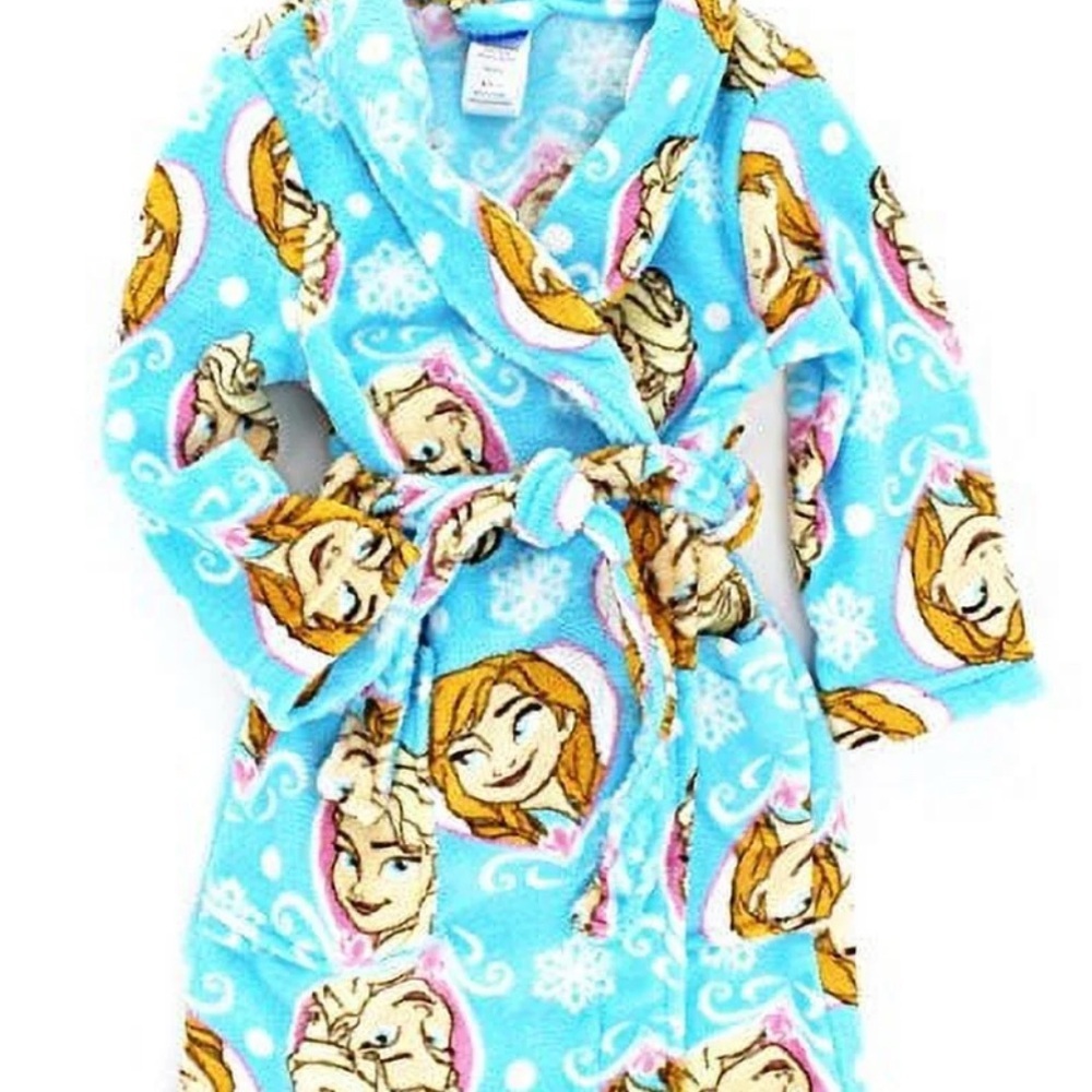 Disney Frozen Anna Elsa Girls Robe Pajamas Size Large